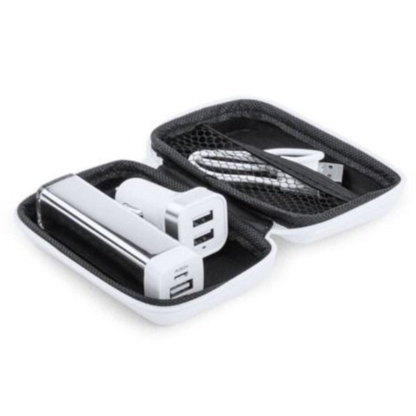 Car Adaptor Travel Charging Cable Kit Zipper Case
