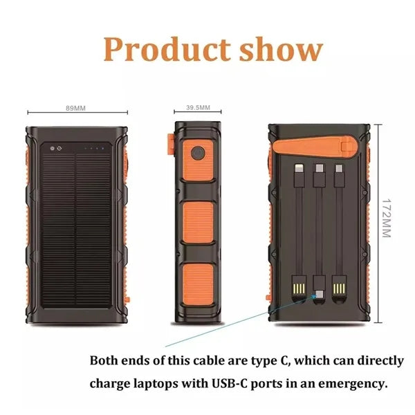 30000mAh Hand Crank Emergency Solar Charger
