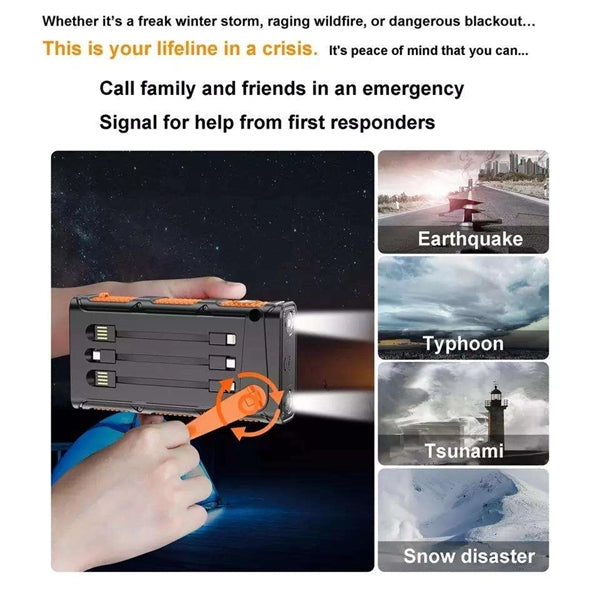 30000mAh Hand Crank Emergency Solar Charger
