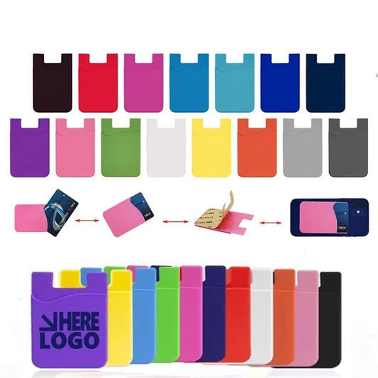 MOQ 100 Silicone Mobile Card Pocket