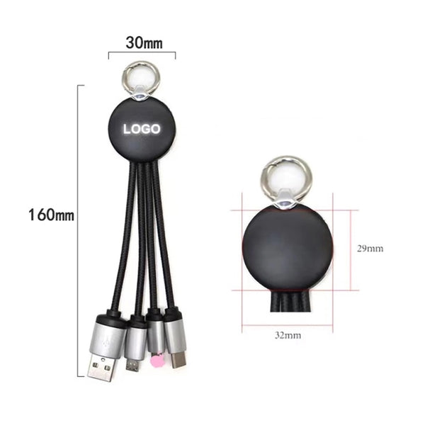 3-in-1 Light Up Logo Charging Cable