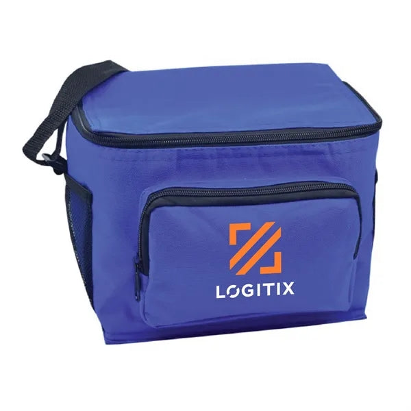 Insulated Can Cooler Bag w/ Pockets & Shoulder Strap