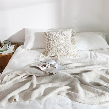 Knitted Throw Blanket Super Soft Warm Lightweight Fluffy