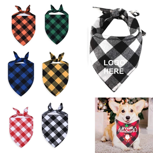 Christmas Classic Plaid Pet Scarf Bib