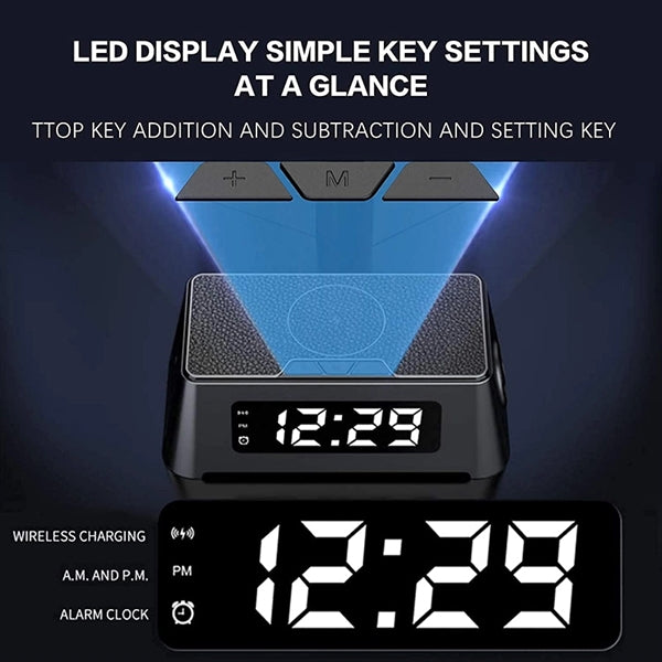 4 in 1 Fast Wireless Charger LED Digital Clock