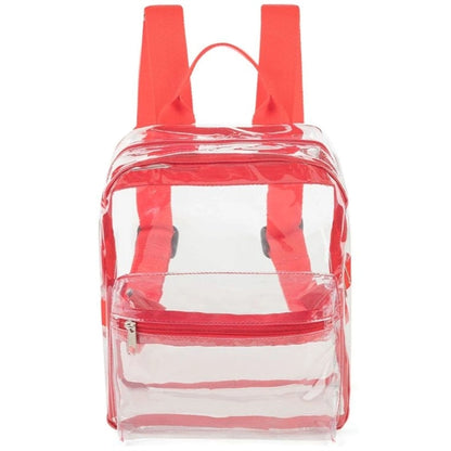 Mini Clear PVC Transparent Backpack, Front Accessory Pocket