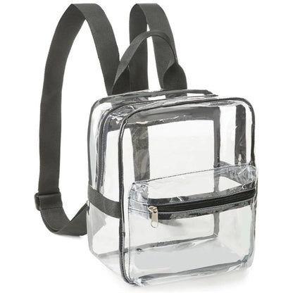 Mini Clear PVC Transparent Backpack, Front Accessory Pocket