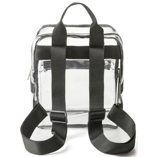 Mini Clear PVC Transparent Backpack, Front Accessory Pocket