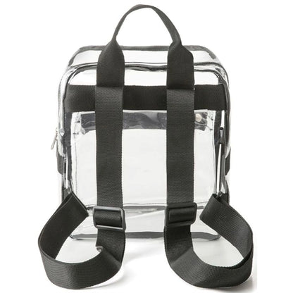 Mini Clear PVC Transparent Backpack, Front Accessory Pocket