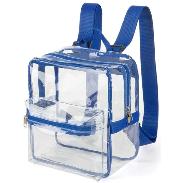 Mini Clear PVC Transparent Backpack, Front Accessory Pocket