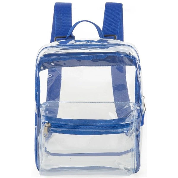 Mini Clear PVC Transparent Backpack, Front Accessory Pocket