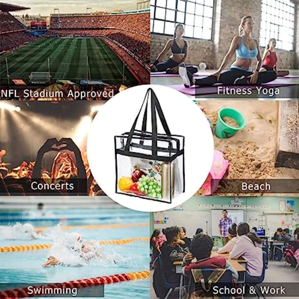 Clear Stadium PVC Transparent Shopping Tote Bag