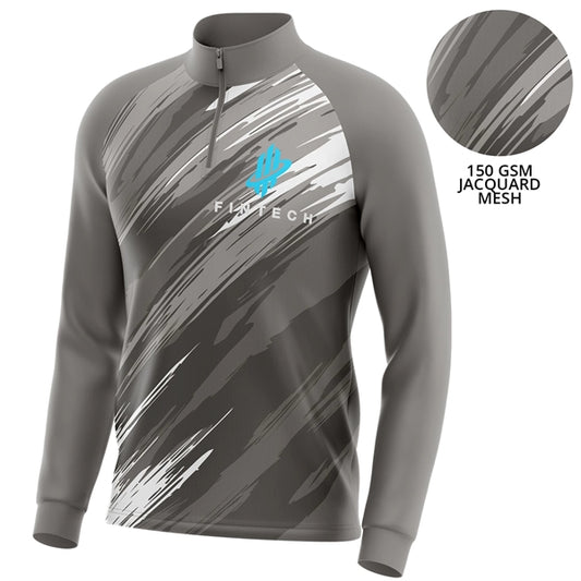 Unisex 150 GSM Jacquard Mesh Quarter Zipper Sweatshirt