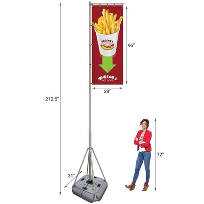8' Giant Flagpole Kit Double Sided
