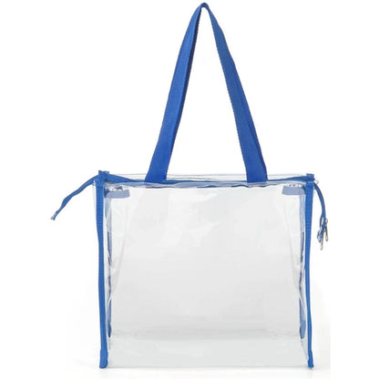 Clear Stadium PVC Transparent Zipper Tote Bag (12"X12"X6")