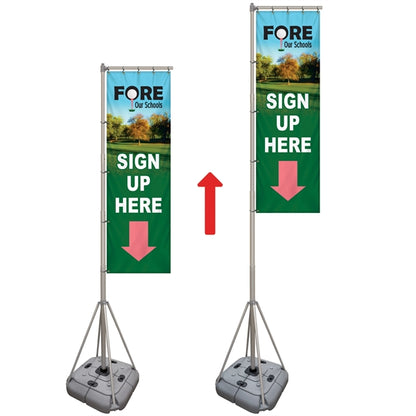 10' Giant Flagpole Kit Double Sided