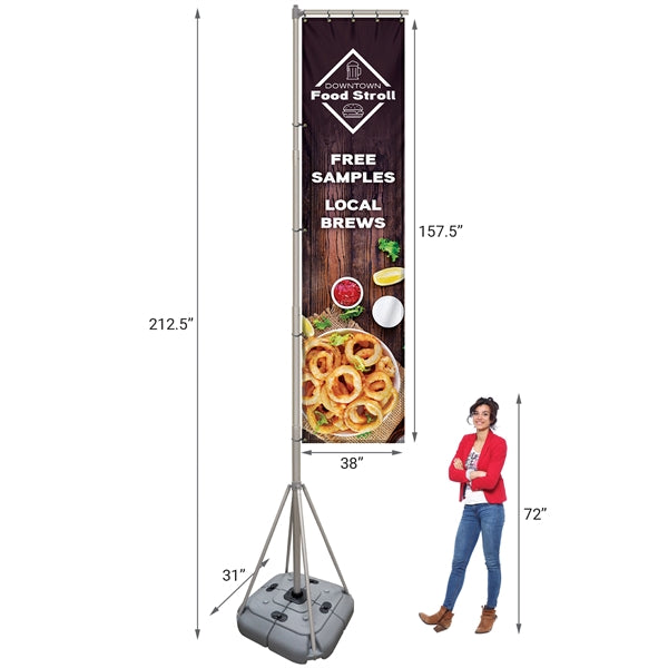 13' Giant Flagpole Kit Double Sided
