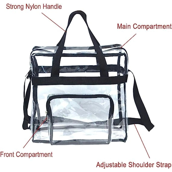 Stadium Approved Transparent Tote Bag (11" X 12" X 6")