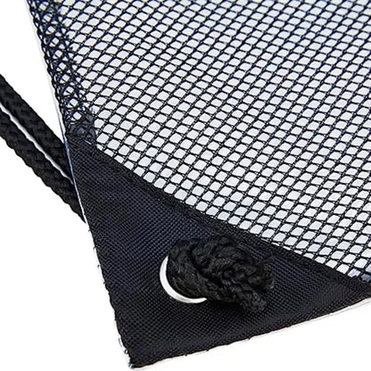 Clear PVC Drawstring Bag w/ Mesh Pocket (13.5" x 17")