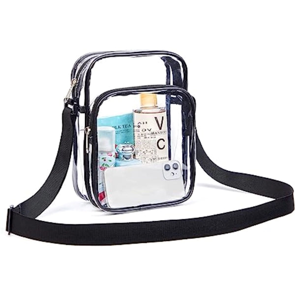 PVC Crossbody Messenger Stadium Clear Bag