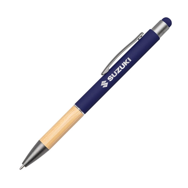 Assia Metal Pen w/Bamboo Grip & Black Refill