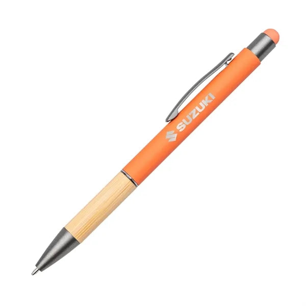 Assia Metal Pen w/Bamboo Grip & Black Refill