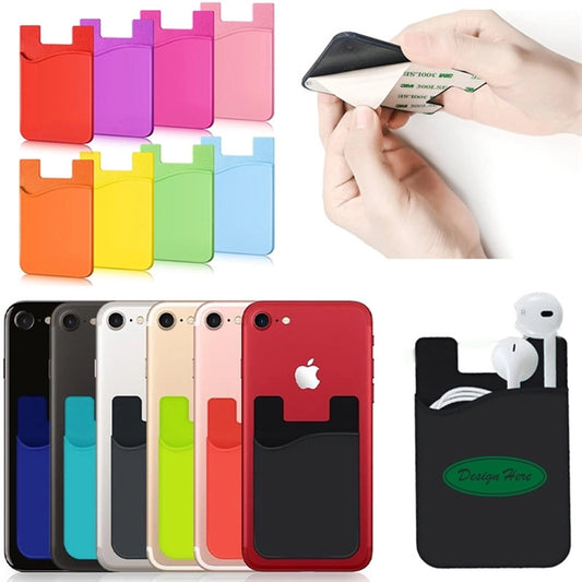 Mobile Phone Back Silicone Card Sleeve