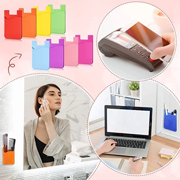 Mobile Phone Back Silicone Card Sleeve