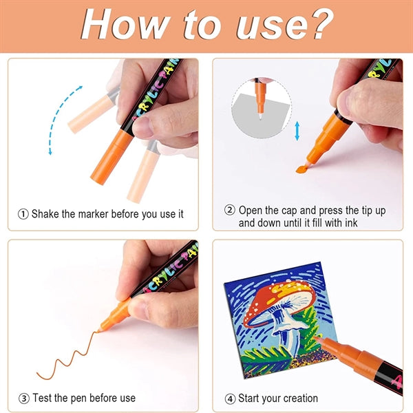 12 Acrylic Paint Pens