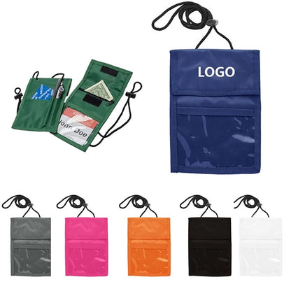 Travel Wallet Passport Holder Neck Pouch W/ Adjustable Cord