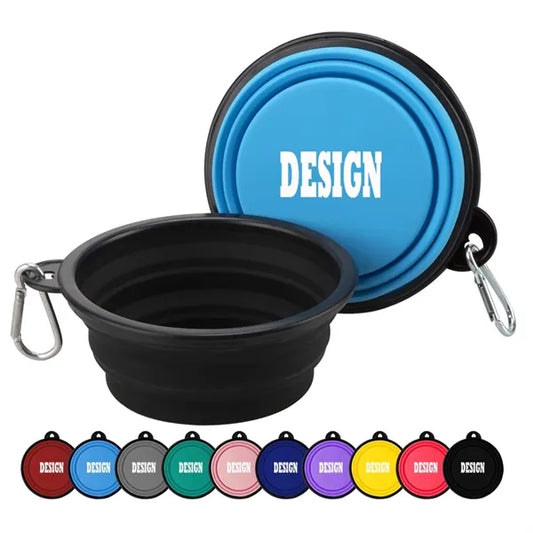 Custom Collapsible Dog Bowl with Carabiner