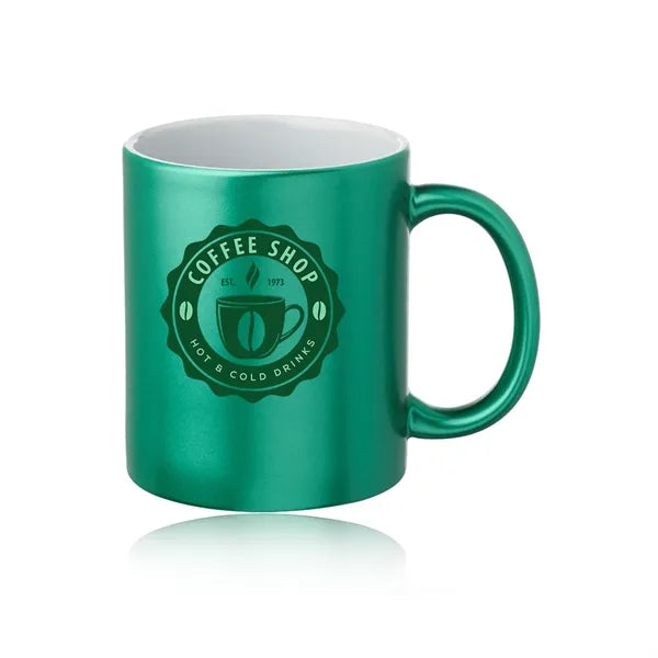 11 oz. Metallic Ceramic Custom Mug