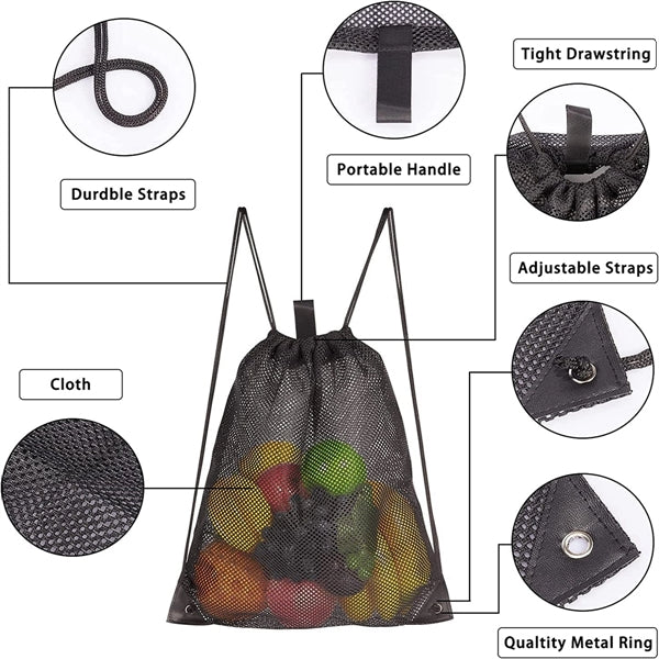 Heavy Duty Mesh Drawstring Bag
