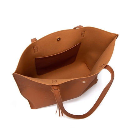 Women's Soft PU Leather Tote  Bags With Purse