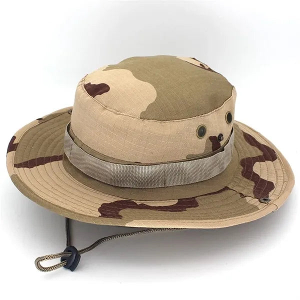 Outdoor Wide Brim Fishing Cap Boonie Bucket Safari Hat