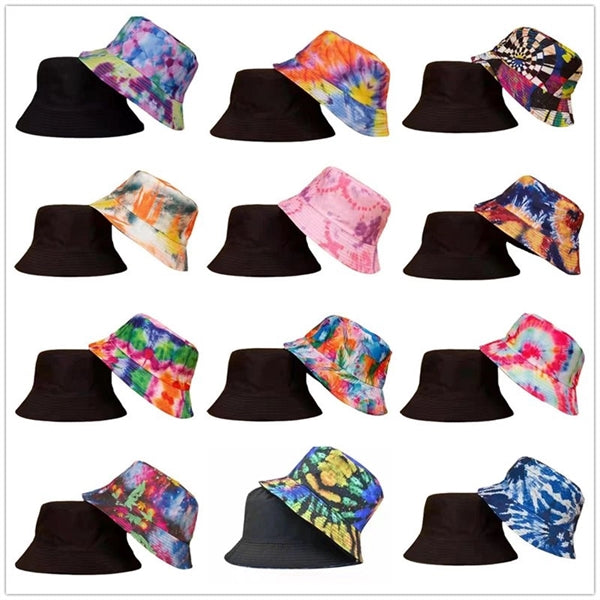 Double Sided Reversible Tie Dye Summer Bucket Hat