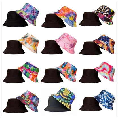 Double Sided Reversible Tie Dye Summer Bucket Hat