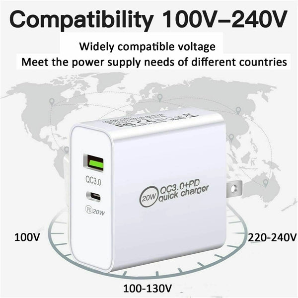 USB Type-C Wall Fast Charger PD Power Adapter