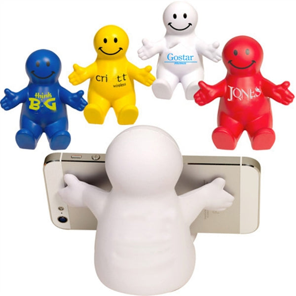 4" Fun Colorful Squeezable Smile Face Guy Phone Holders