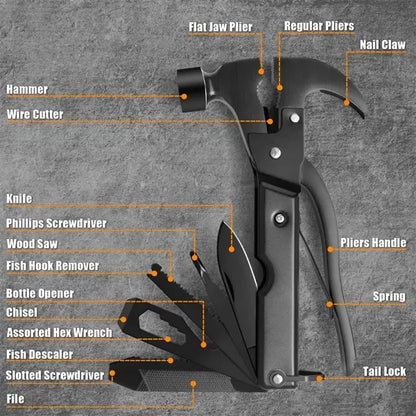 18-in-1 Camping Hammer Multitool