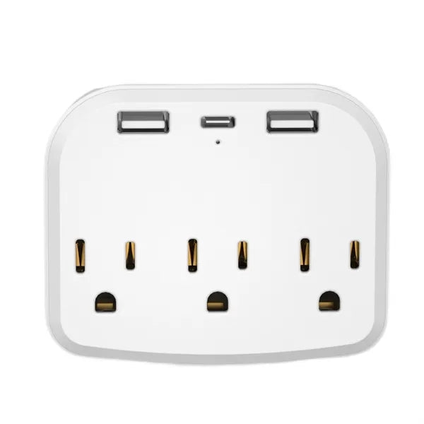 3-Outlet Extender With 3 Usb Power Strip