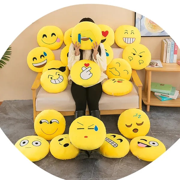 Round Expression Pillows Stuffed Decorations