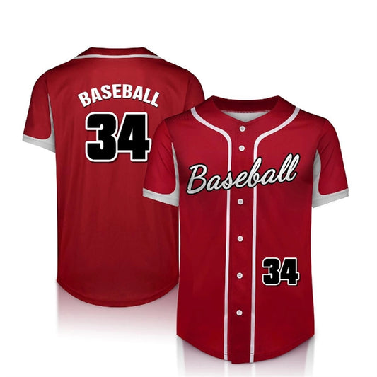 CUSTOM FULL-COLOR DYE SUBLIMATED FULL BUTTON BASEBALL JERSEY