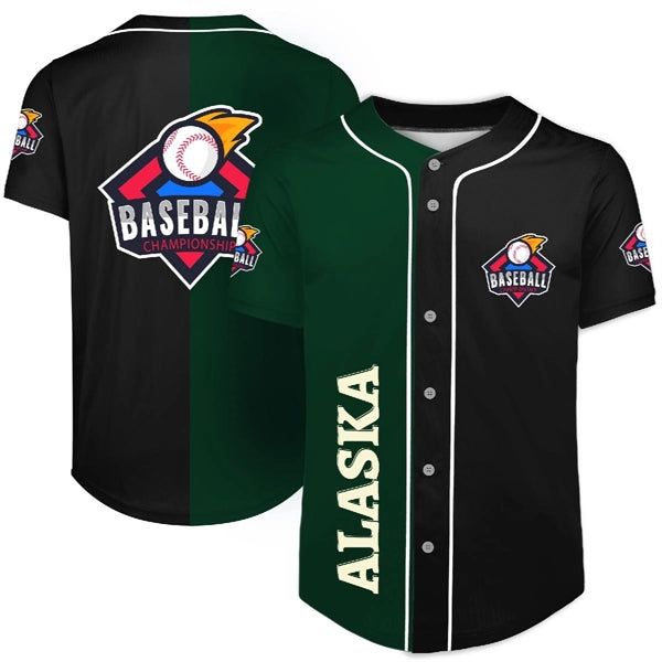 CUSTOM FULL-COLOR DYE SUBLIMATED FULL BUTTON BASEBALL JERSEY