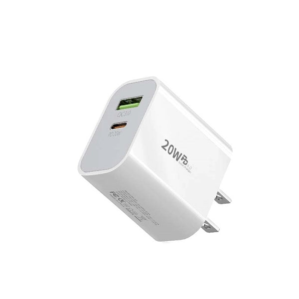 Dual Port PD Power Fast Type C Charging Block Plug Adapter