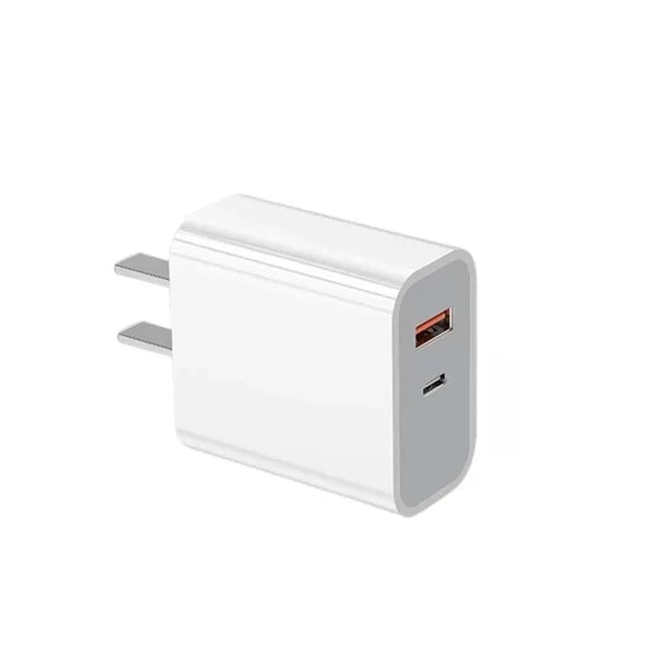 Dual Port PD Power Fast Type C Charging Block Plug Adapter