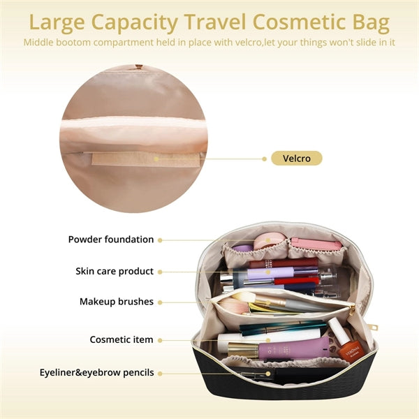 Portable PU Leather Waterproof Cosmetic Bag