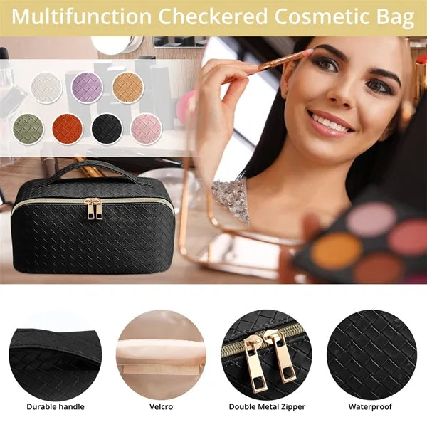 Portable PU Leather Waterproof Cosmetic Bag