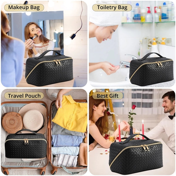 Portable PU Leather Waterproof Cosmetic Bag