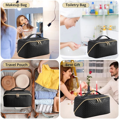 Portable PU Leather Waterproof Cosmetic Bag